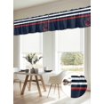 thumbnail image 6 of Anchor Navy Blue Valances for Windows, Red Nautical White Geometric Stripes Light Filtering Kitchen Curtains, Rod Pocket Window Valance Curtains for Living Room Bedroom, 42" W x 12" L, 2 Panels, 6 of 9