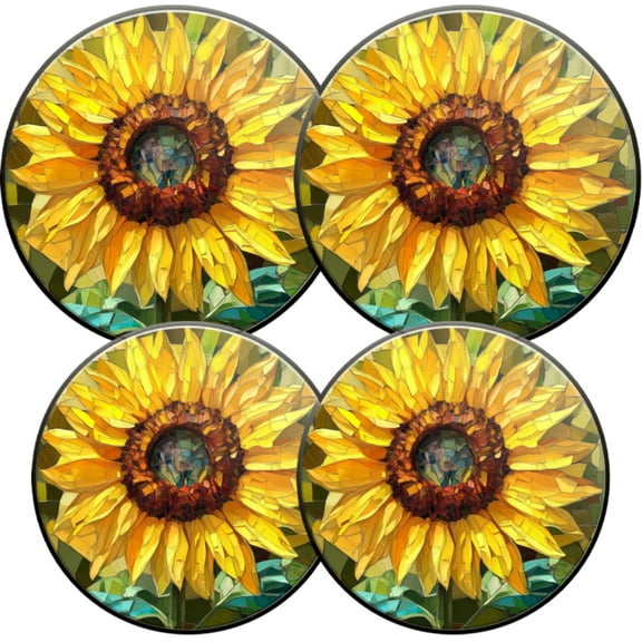 Gas Stove Burner Cover,Electric Stove Top Protector,Easy to Clean,The Colorful Allure of a Mosaic - like Sunflower
