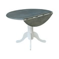 thumbnail image 4 of 42" Solid Wood Dual Drop Leaf Pedestal Dining Table with 4 Splat Back Chairs in White/Heather Gray by International Concepts, 4 of 5
