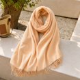 thumbnail image 4 of Lumtrix Fall Winter Scarf Solid Color Tassel Shawl Soft Lofty Feel 76.77 in Unisex Scarf Wrap H One Size, 4 of 5
