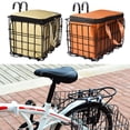 thumbnail image 3 of ebike Bike Basket Front/Rear Folding Bicycle Basket with Removable Liner PU Bag, 3 of 11