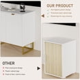 thumbnail image 4 of Moderno blanca wood credenza consola gabinete - buffet sideboard con 2 doors y estante, 4 of 7