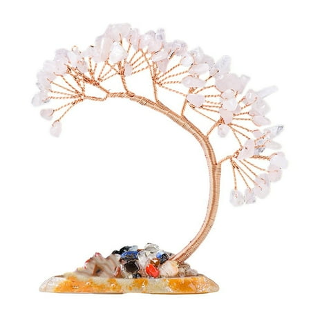 

Natural Gemst Crystal Tree Healing St Lucky Tree Home Decoration Pink