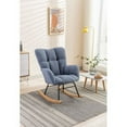 thumbnail image 3 of Teddy Fabric Rocking Chair, Upholstered Glider Rocker Accent Chair with Padded Seat and High Backrest, Armchair Reading Chair for Living Room Bedroom Offices, 3 of 7