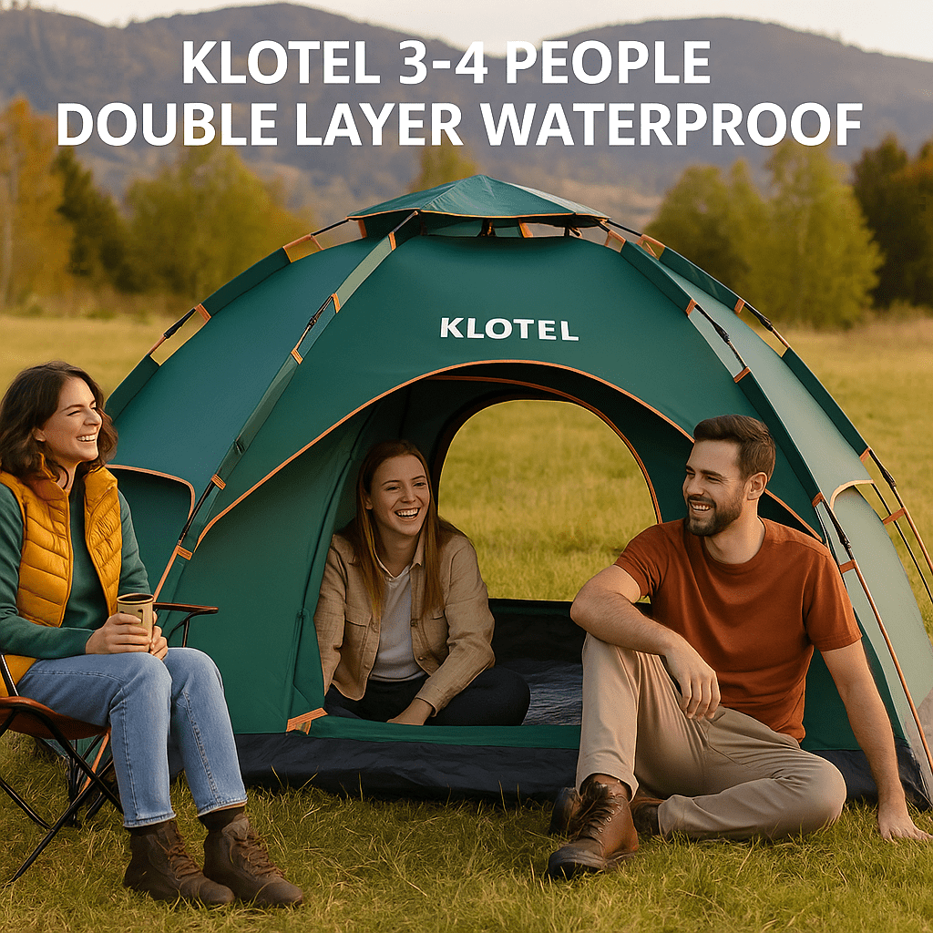 Klotel 3/4-Person Pop-Up Waterproof Camping Tent