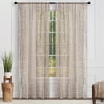 thumbnail image 3 of Chanasya Light Beige Sheer Curtains for Living Room - 96 Inch Panels - Embroidered Luxury Vine Patterned Voile Chic Sheer Curtain Panels for Bedroom Kitchen Dining Room - Light Filtering 2 Panel Set, 3 of 6