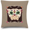 thumbnail image 1 of Awkward Styles Sugar Skull Decorative Pillow Covers Pug Puppy Throw Cushion Case, 1 of 2