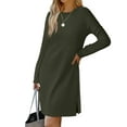thumbnail image 2 of Dresses for Women Long Sleeve Crewneck Casual Dresses Fall Fashion Knit Midi Dresses, 2 of 4