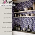 thumbnail image 4 of S4Sassy Peel and Stick Walls Covering, Blossom Bloom Print- Asian Style Wall Mural, Instant Walls Makeover for Bathroom, Laundry Room, Closet Interior- Self-Adhesive Wallpaper Vinyl- Purple, 25"x120", 4 of 9