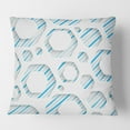thumbnail image 2 of Designart 3D White And Blue Pattern IV' Mid-Century Modern Throw Pillow - 16x16, 2 of 2