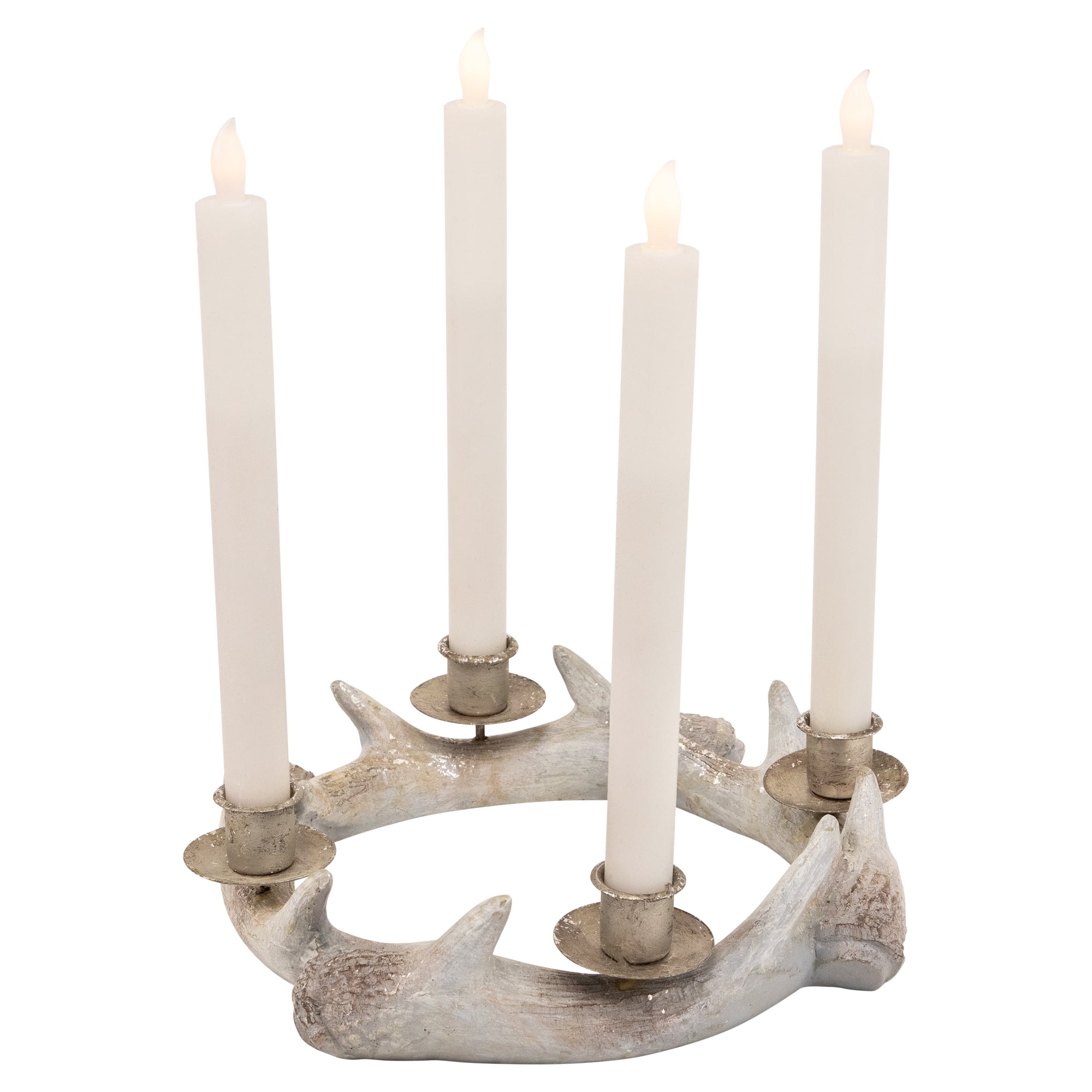 Northlight Antler Wreath Christmas Taper Candle Holder - 10.25"