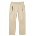 thumbnail image 4 of cfhntfmh Straight Leg Pants Men Casual Stretch Work Pants Loose Fashion Elastic Waisted Pants with Pockets (Khaki,X-Large), 4 of 6