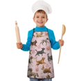 thumbnail image 2 of Dogs with Pioneer Flower Kids Aprons for Girls and Boys,Adjustable Neck Strap Toddler Aprons for Kids Cooking Baking, 2 of 7