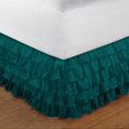 thumbnail image 2 of D.N.G. BEDDINGS 1 Piece Multi Ruffle Bed Skirt, 10 Inch Deep Pocket, 800 Thread Cotton 100% Egyptian Cotton, Twin XL Size (39" x 80") Inch, Solid Teal, 2 of 2