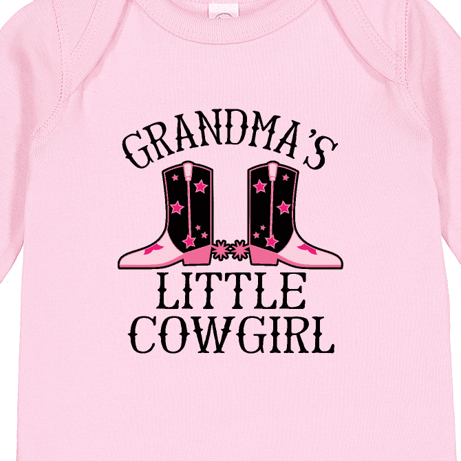 Inktastic Grandma Little Cowgirl Baby Clothes Girls Long Sleeve Baby Bodysuit