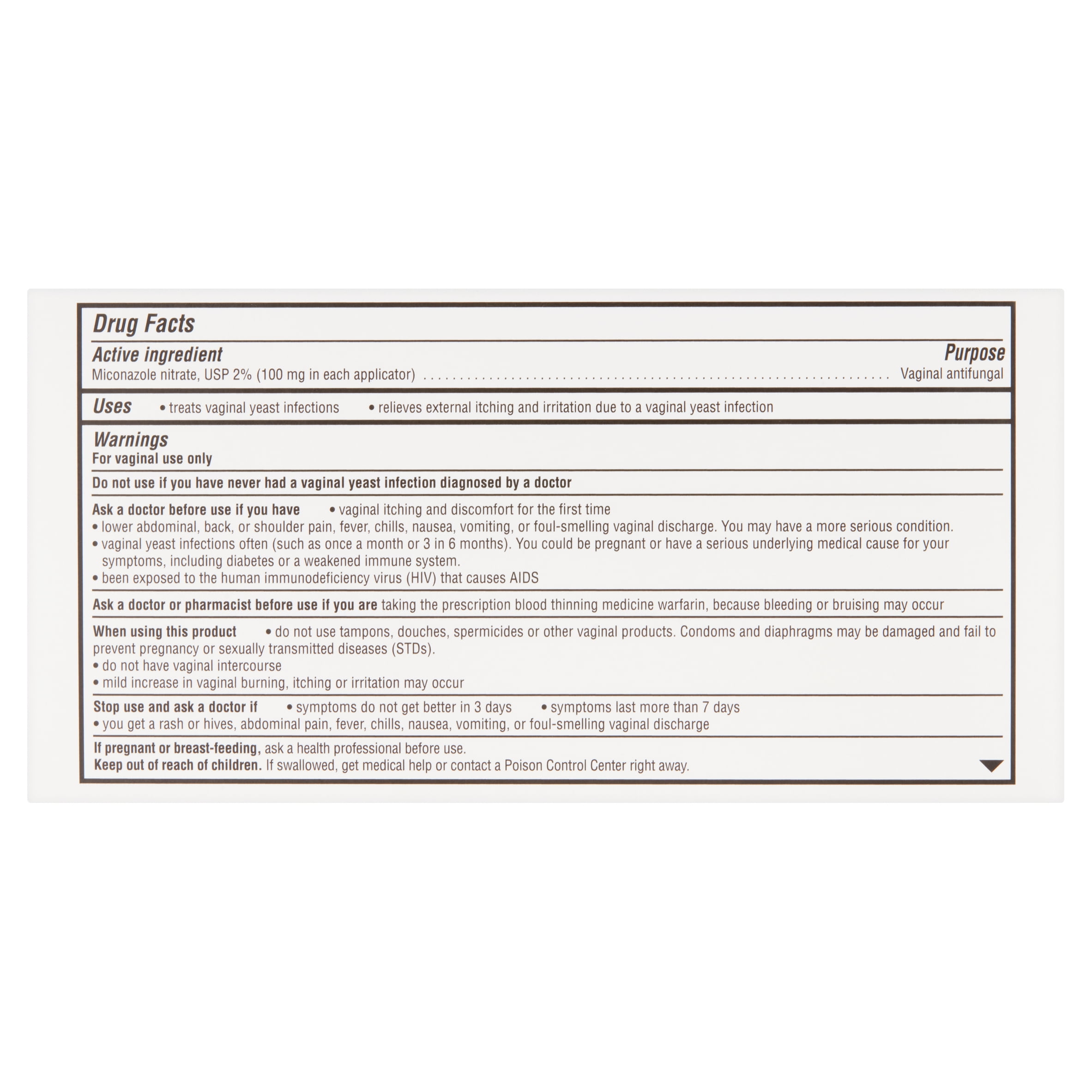 Equate Miconazole 7-Day Vaginal Cream Treatment, 1.59 oz., Disposable Applicators (100 mg Per Applicator)