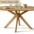 thumbnail image 3 of Kithkasa Dining Table for 4-6,43" Rustic Oval Wooden Mid Century Kitchen Table with Sturdy MDF,Modern Dininig Room Table for Home,Living Room, Office, Restaurant,Light Walnut, 3 of 6
