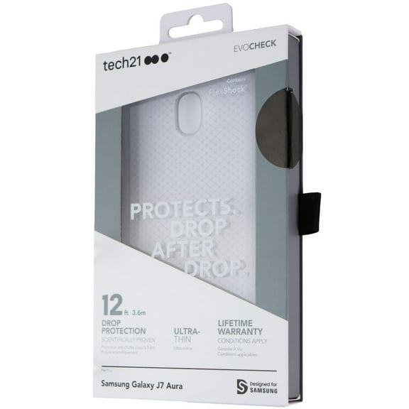Tech 21 Evo Check Series Gel Case for Samsung Galaxy J7 Aura - Gray