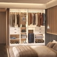 thumbnail image 6 of Homieasy Freestanding Closet System with Suitcase Storage, 40'' Closet Organizer System with 2 Wood Drawers and Hanging Rod, White, 6 of 7
