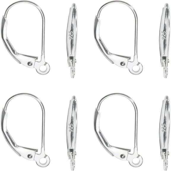 8Pcs 925 Sterling Silver Leverback French Earring Hooks for Women Jewelry Making