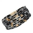 thumbnail image 3 of QualitChoice Bracelet Multi-layers Magnetic Buckle Leather Multi-colored Leopard Print Valentines Day Gifts Bracelets Hand Jewelry Silver Gray 1Set, 3 of 6