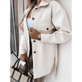 thumbnail image 4 of Dinazah Women Single Breasted Shacket Jacket Long Sleeves Office Coat Casual Business Shirt, 4 of 6