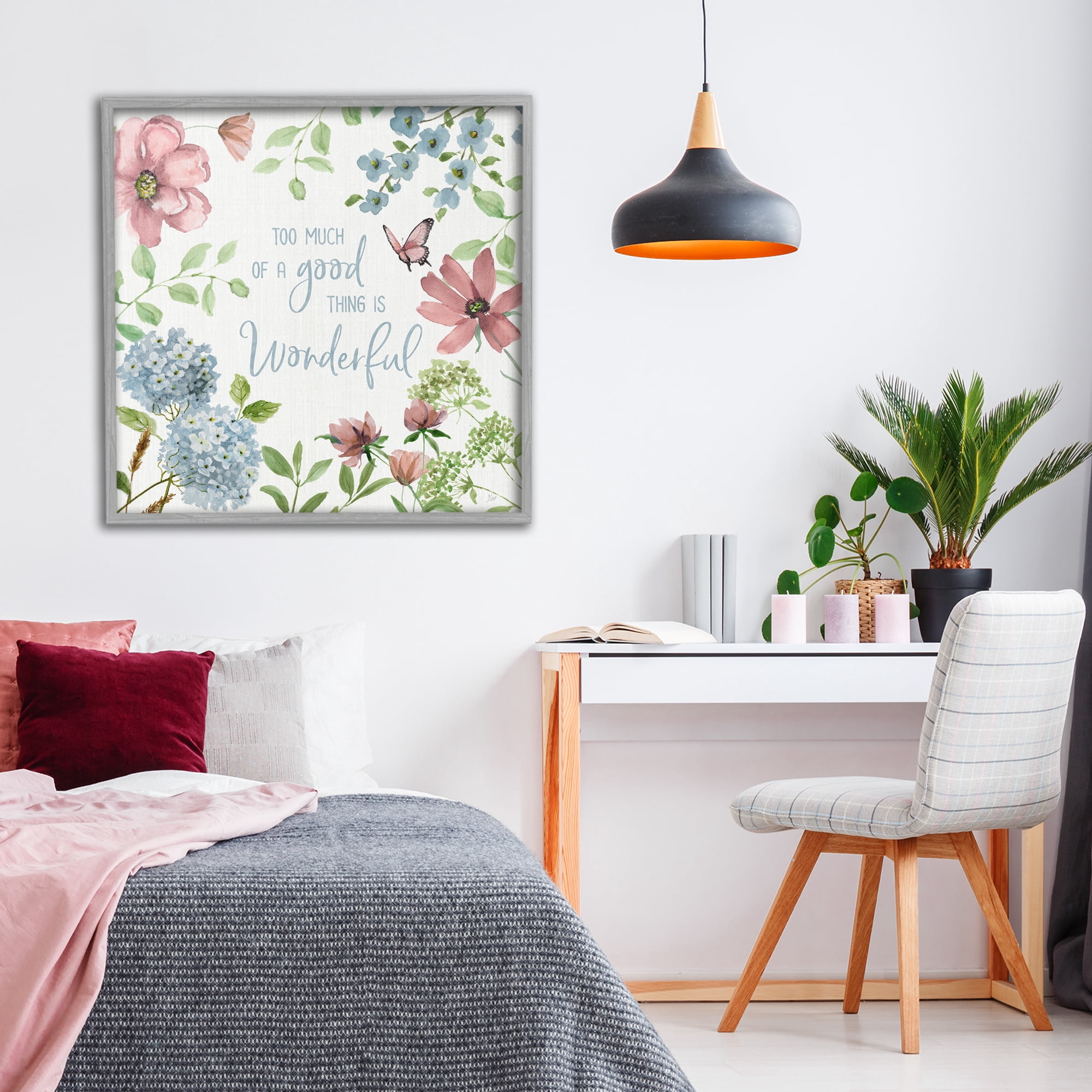 Stupell Industries Too Much Of A Good Thing Gray Framed Giclee Art, design by Nan