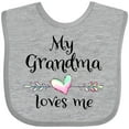 thumbnail image 3 of Inktastic My Grandma Loves Me Heart Grandchild Boys or Girls Baby Bib, 3 of 4