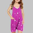 thumbnail image 2 of Odeerbi 5-13 Years Kids Girls Summer Shorts Jumpsuit Retro Print Camisole Romper Casual Breathable Comfortable Suspender Overalls Bib Overall Shorts, 2 of 4