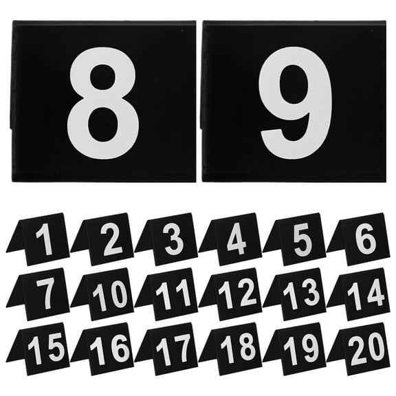 LIFKOME 20pcs Table Tents Numbered Table Signs Double Sided Table Numbers Restaurant Table Numbers 1-20