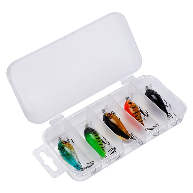 Juego de 5 cebos duros artificiales realistas para pesca con anzuelos (tipo 2)
