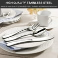 thumbnail image 4 of 20 Piece Silverware Set Service for 4, Stainless Steel Flatware Set, Mirror Polished Cutlery Utensil Set, Durable Home Kitchen Eating Tableware Set, Fork Knife Spoon Set, Dishwasher Safe, Silve, 4 of 7