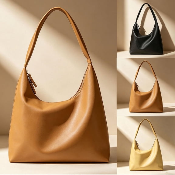 ibiyuan Shoulder Bags For Women Timeless Solid Color Minimalist Soft Shoulder Carryall Tote Bag for Women, Elegant Everyday Crossbody Hand Purse Mom Gifts