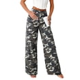 thumbnail image 5 of Women's Green Camo Denim Cargo Wide Leg Pants – Casual Style for Everyday Adventures, 16, 5 of 5