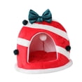 thumbnail image 2 of Cama navideña para gatos de interior, tipo cueva, con cojín extraíble y lavable. Escondite suave y creativo. Tienda de campaña navideña para gatos y, 2 of 10