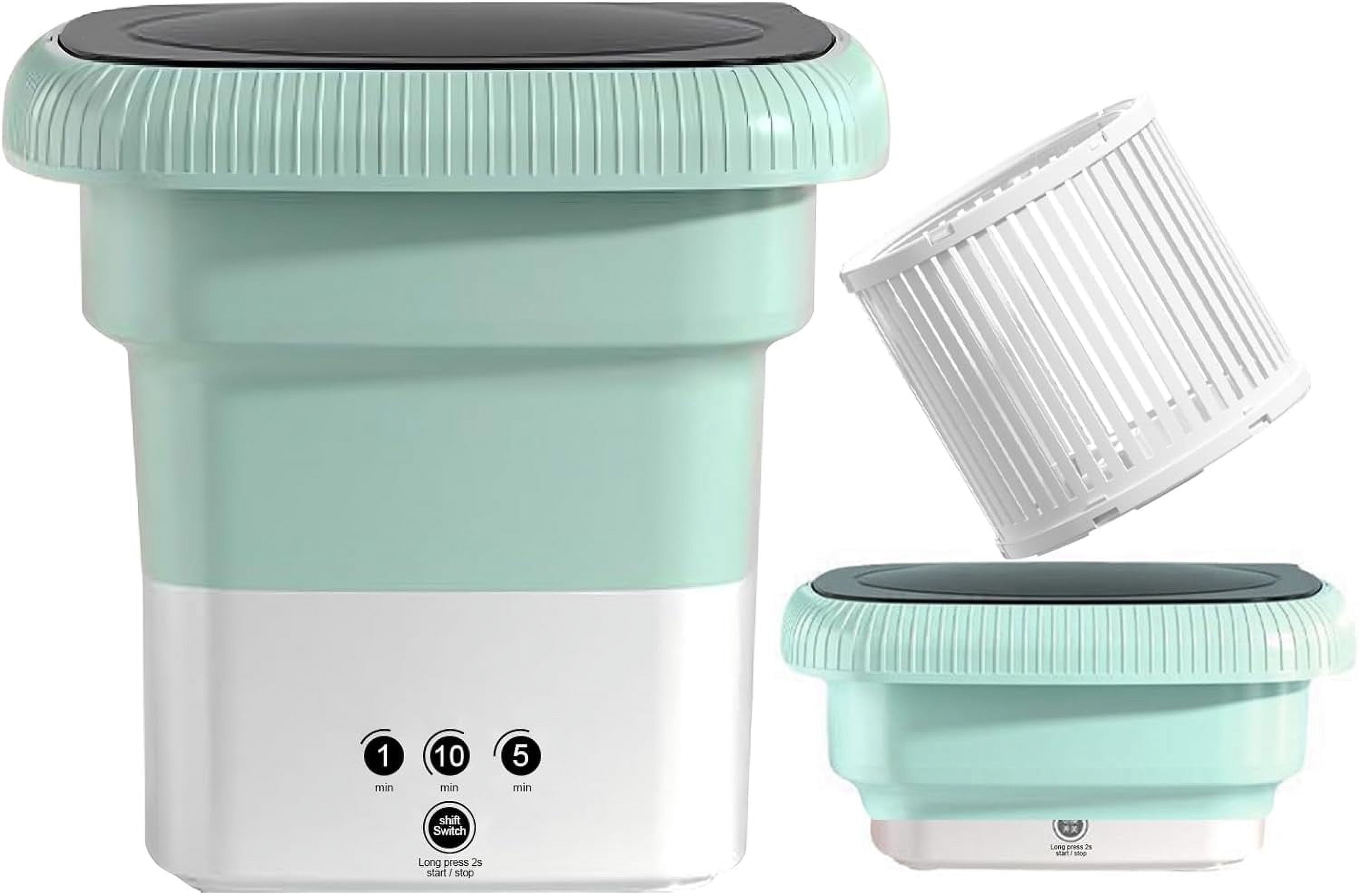 Portable Small Washing Machine,13L Capacity Foldable Mini Washer,Ideal for Baby Clothes, Underwear & Small Items. Perfect for Apartments, Dorms, RVs & Travel (Green)