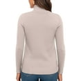 thumbnail image 4 of Women's Turtleneck Chunky Sweater Long Sleeve Casual Knit Pullover, Fall Winter Jumper Top Khaki M, 4 of 5