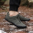 thumbnail image 4 of Women's Mens Waterproof Winter Warm Barefoot Shoes Comfortable Non Slip Hiking Shoes Fleece Lined Slip On Sneakers Green Size 6.5, 4 of 6