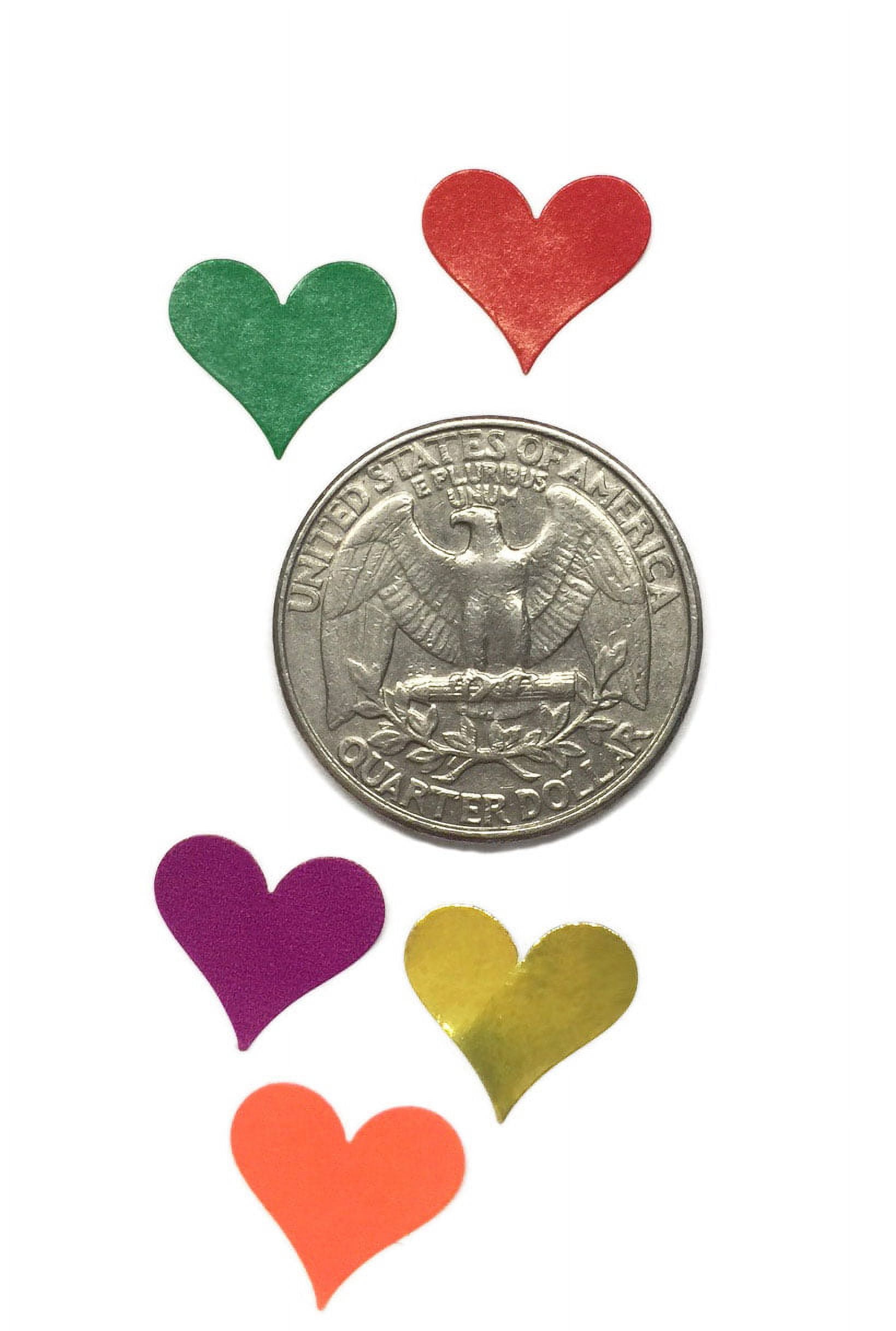 Royal Green Decorative Heart Sticker Rolls in 4 Assorted Colors Red, Pastel Pink, Blue and White Hearts for Stationery, Gift Packaging, and Party Favors - 5000 Pack