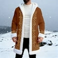 thumbnail image 2 of LINGLANG Christmas Men's Long Cardigan Hoodies Women Unisex Santa Claus Xmas White Trim Warm Santa Jacket with Pocket, 2 of 4