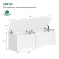 thumbnail image 4 of Hzuaneri Extra Large Storage Chest, 59" Lift Top Storage Bench with 2 Safety Hinges, Entryway Shoe Bench, Supports 330 lb, Easy Assembly, White, 4 of 7