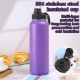 thumbnail image 4 of Arcticwind 40oz/1200ml Stainless Steel 304 Insulated Water Bottle with Handle - Large Capacity Thermal Cup for Outdoor, Travel, Sports, Camping & Hiking, Portable & Leakproof (BPA-Free), Purple, 4 of 8