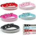 thumbnail image 5 of Rhinestone Dog Collar, Cute Dazzling Sparkling Soft Suede Leather Dog Cat Rhinestone Collar Crystal Diamond Pet Dog Puppy Collar, 5 of 8