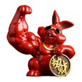 thumbnail image 3 of Estatuilla de gato en , adorno de escritorio, modelo de Animal de bienvenida, escultura de estatua para el Festival de Primavera, tienda rojo Fernando Escultura de conejo, 3 of 8