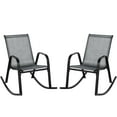 thumbnail image 1 of Gymax 2pcs Patio Rocking Chair Heavy-Duty Metal Rocker Outdoor Anti-Slip Gray, 1 of 8
