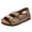 Beige, variant on Nwiuh Leather Suede Cork Footbed Kids Sandals Boys Girls Slide with Arch Support Summer Non-slip Cork Glitter Colorful Toddler Slippers with Adjustable Straps for Indoor & Outdoor(Grey, 1.5)