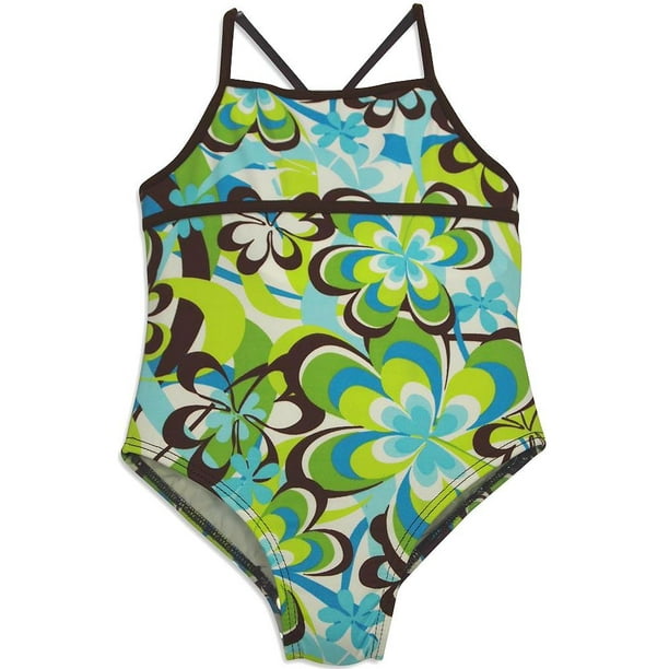 405 South By Anita G 405 South By Anita G Little Girls One Piece Swimsuit Blue Daisy 4 Walmart Com Walmart Com