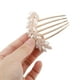 thumbnail image 3 of 1 Pc Peine Insertado para Mujeres con Hojas para Cabello Lacio y Grueso, Tono Dorado, Aleación Blanca, Perla Sintética, 3 of 3