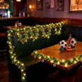 thumbnail image 6 of 16.4ft LED Soccer Tinsel Garland - Battery Operated Green Foil String Lights with Football Accents - 2026 Stadium Decorations & Fan Cave Decor, 6 of 9