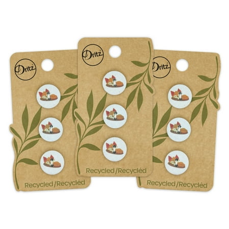 UPC: 0072879307610 | Dritz Recycled Cotton Fox Button 15mm Light Blue 3 Pack (9 Count)